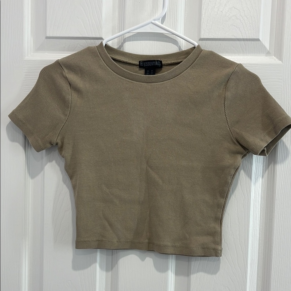 Essentials Women's Olive Crop Top